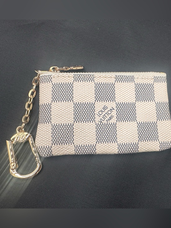 The Unbranded Brand Accessories - Inspooo Damier Azur Zip Wallet in White/Blue